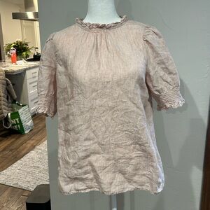 J.Crew Linen mock neck tee